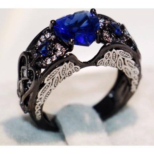 Top Selling New Arrival Luxury Jewelry 925 Sterling Silver Multi Color 5A Cubic Zirconia Heart Shape Women Wedding Wing Ring CZ