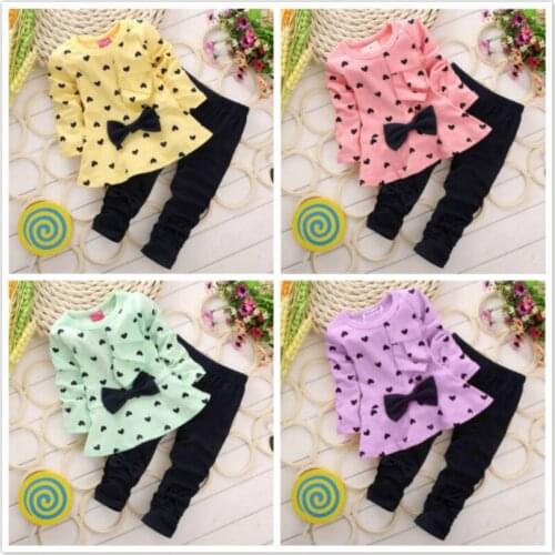 Baby Girls Clothes Set Kids Spring Autumn Cotton Long Sleeve Dress Pants Sets Children Outfits Girl Clothing Pajamas Sport Suits