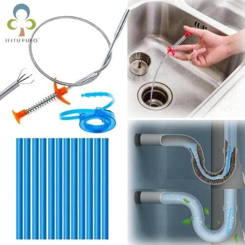Sink Drain Cleaning Hook Sink Cleaning Sticks Household Sink Tub Toilet Dredge Pipe Bathroom Kitchen Sewer Cleaning Tools GYH