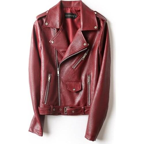 Autumn Short Soft Faux Leather Jacket Women Fashion Zipper Motorcycle PU Leather Coat Ladies streetwear Female Outerwear H1247