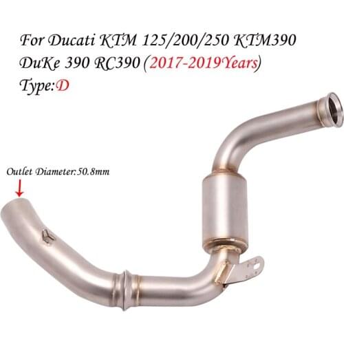 Motorcycle Exhaust Escape Modified Connection Middle Link Pipe Slip On For 125 250 390 DUKE 125 250 390 RC390 2017 2018 2019