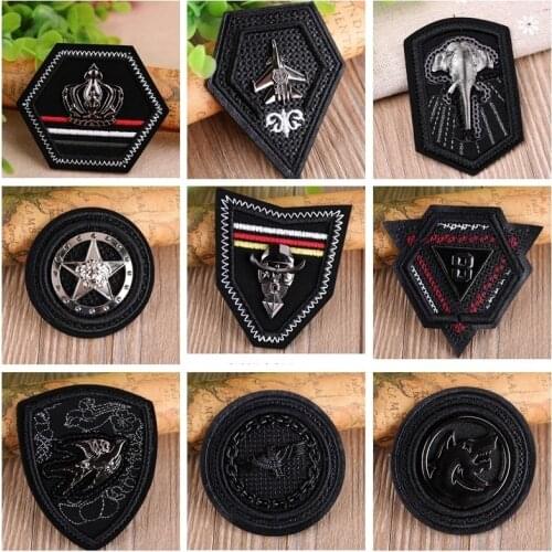 Fashion Metal Leather Applique Clothing Embroidery Patch Fabric Sticker Sew On Patch Craft Sewing Repair Embroidered Badges