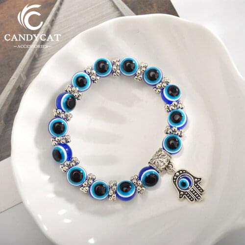 Trendy Luxury Evil Eye Strand Bracelets For Women And Men Beads Bracelet Homme Pulseras Mujer Mens Bracelets 2019 Jewelry Bijoux