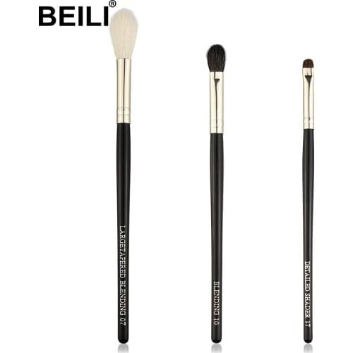 BEILI Makeup Brushes Set Black Professional Make up brush Natural hair Foundation Powder Blush Eyeshadow Eyeliner Eyebrow