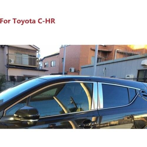 The New 18pcs For Toyota C-HR CHR 2016 2017 Stainless Steel Window Molding Trim Chrome Pillar Covers Sill Trims Exterior Styling