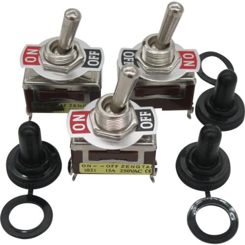 TWTADE 3pcs Toggle Switch Rocker Heavy Duty 20A 125V 15A 250V SPST 2 Pin 2 Position ON/OFF Ten-1021