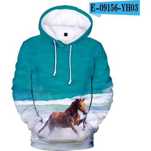 Personality Horse 3D Printed Hoodies Sweatshirts Boys/Girls Cute Sweatshirt Popular Long Sleeve Equus Caballus Pullovers Tops