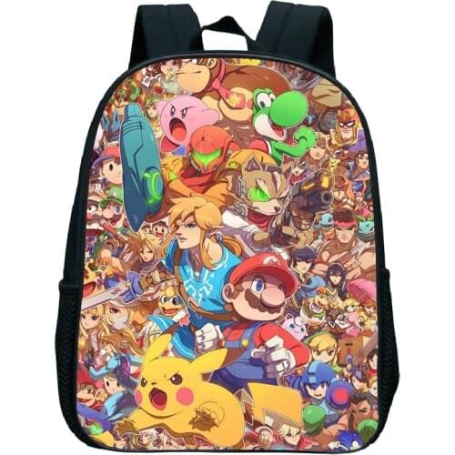 New Child Mario Bros Backpack 12 Inch Kindergarten Kids Cute Rucksack Beautiful Pattern Preschool School Backpack