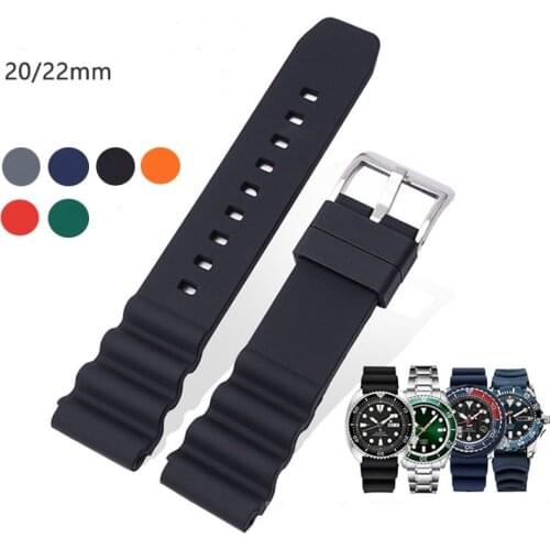 Silicone Strap for Seiko MARINE MASTER SKX007 SRP777J1 CITIZEN 20mm 22mm Diving Sport Waterproof Wrist Band Bracelet Watchband