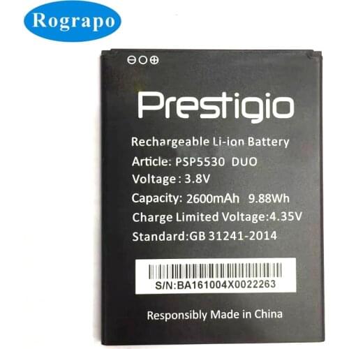 3.8V 2600mAh Replacement Battery For Prestigio Muze Z5 PSP5530 DUO PSP 5530 PSP5530DUO Bateria Batterie Phone Original Batteries
