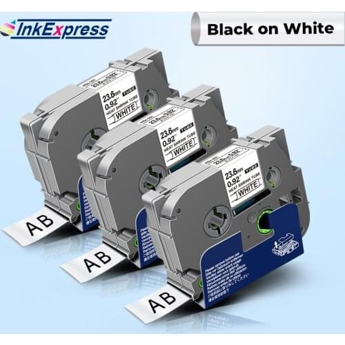 3Pcs 24mm heat shrink tube tape hse-251 HSe 251 hse251 industrial tape wire and cable labeling for Brother P touch Label Maker