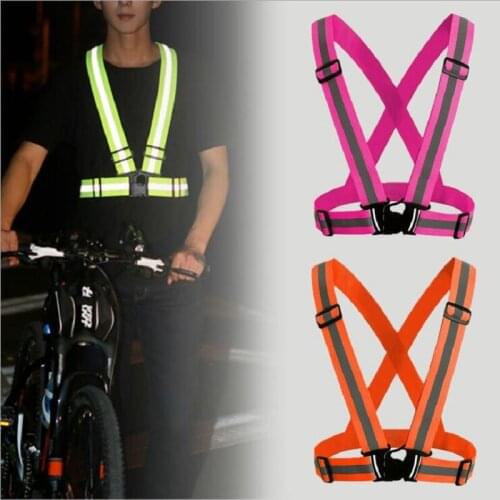 Unisex Bike Safety Vest Reflective Visibility Cycling Accessories Night Riding Running Jogging Protective Stripe for Adult Child