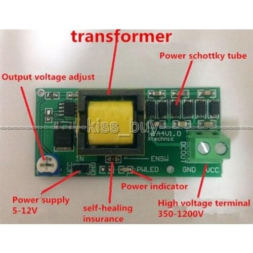 High Voltage DC-DC Boost Converter input 3V-5V Step up to output 300v-1200v 400V 900V 1000V adjustable Power PSU Module