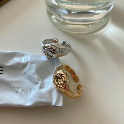 SHANICE S925 Sterling Silver Open Ring Geometric Irregular Thick Rings for Women French Minimalist Stacking Ring Adjustable New