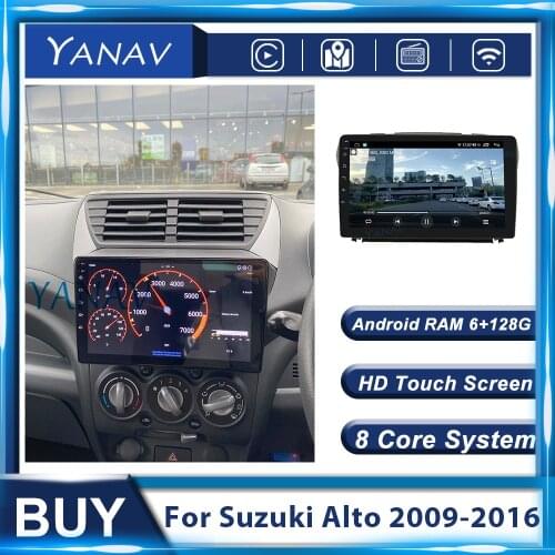 128G Android Stereo Receiver Multimedia Player Car Radio For Suzuki Alto 2009-2016 Auto GPS Navigation HD Touch Screen Video
