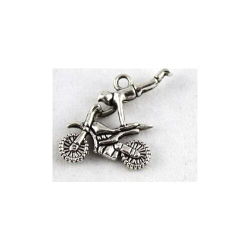 180PCS Tibetan silver motorcyclist charm A12942
