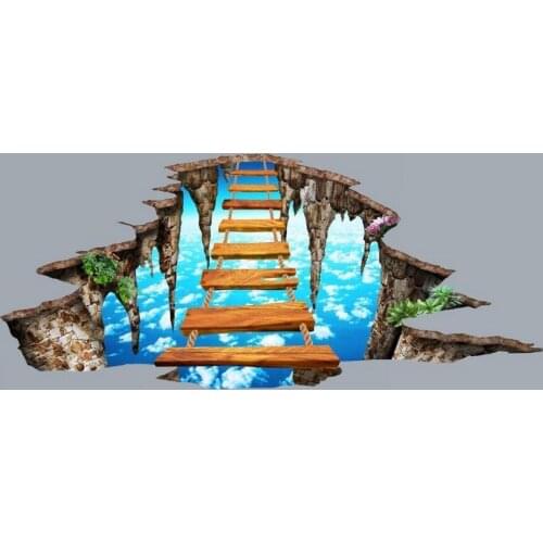 3D wallpaper 3d floor murals PVC ladder Waterproof floor mural painting Custom Photo self-adhesive 3D floor