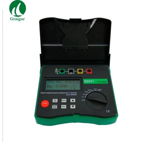 DY4300B 4-Terminal Earth Ground Resistance Soil Resistivity Tester Measures Frequency 400~500Hz