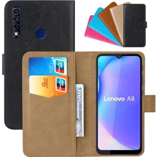 Luxury Wallet Case For Lenovo A8 PU Leather Retro Flip Cover Magnetic Fashion Cases Strap