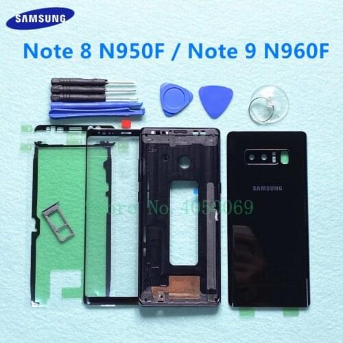 Full Housing Case Touch screen Panel Middle Frame Rear glass Back Cover For Samsung Galaxy Note 8 N950 N950F Note 9 N960 N960F