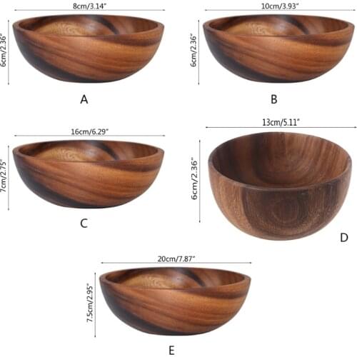 13MA Wooden Fruit Vegetable Storage Bowl Dough Mixer Basin Decoration Practical Household Kitchen Picnic Tray Food Bread Dish