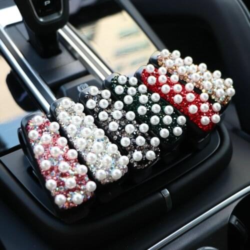 Goddess Pearl diamond spectacle rack automobile business card female pearl silicone material Car Diamond Interior Supplies