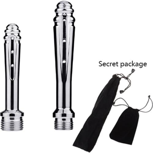 Plug In Hollow Anal Cleaning Shower Head Metal Anus Enema Vaginal Washing Douche Cleaner Sex Toys for Gay or Lesbian