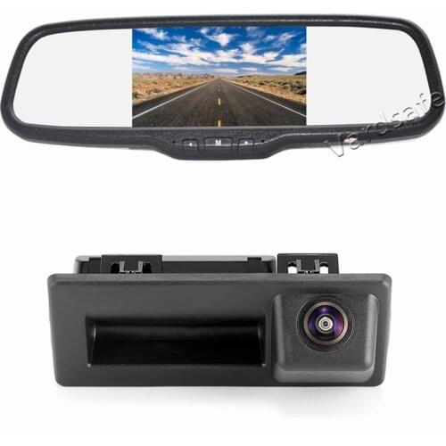 Vardsafe VS245C Trunk Handle Rear View Camera & Clip-on Mirror Monitor For Skoda Octavia A7 5E 2015 2016 2017 2018 2019 2020