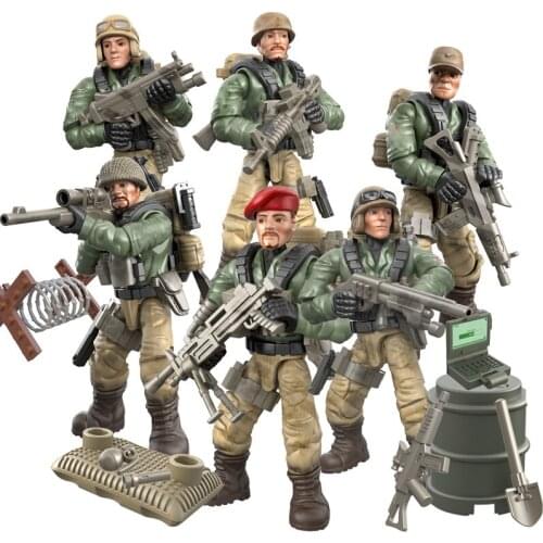 Military Series World War Special forces police fire soldier weaponry accessories DIY model Building Blocks Bricks Toys Gifts