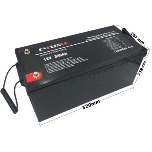 Deep cycle 12v lifepo4 lithium ion battery 12v 300ah with bms for solar systems