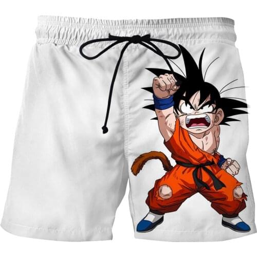 Goku Anime 3D Printed Summer Island Vacation Board Shorts Beach Shorts Men Baggy Casual Loose Comfortable Running sport Shorts