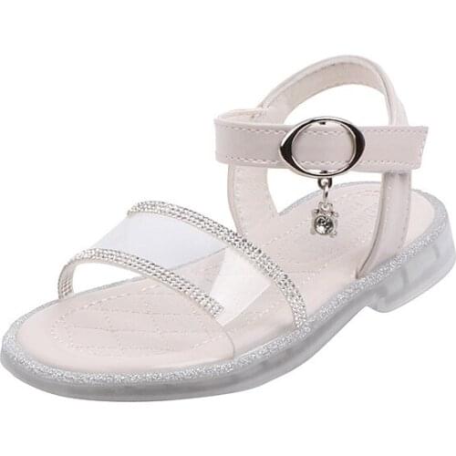 2020 New Kids Girls Summer Shoe Little Girls Sandals Rhinestones Fashion Sandals ChildrenS Beach Shoes 3 4 5 6 7 8 9 10 11 12