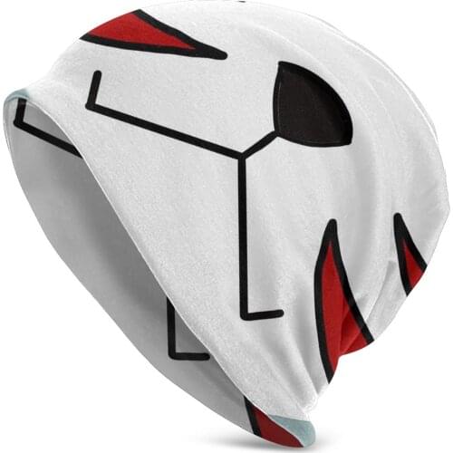 Oni Japan Samurai Demon Fashion Beanie Hats Japanese Folklore Ninja Black Ops Stripes Face Knitted Hat Bonnet