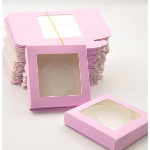 Wholesale Lash Boxes Packaging Eyelash Box Package Custom No Tray No Logo Dark Pink Cardboard Makeup Storage Holder Case Vendors