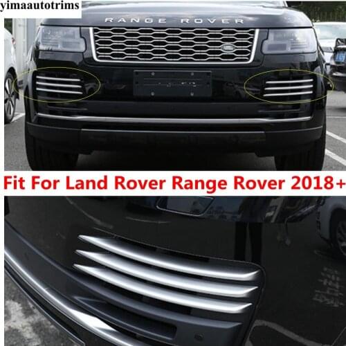 Front Fog Light Lamp Eyebrow Bumper Lid Eyelid Cover Trim ABS Chrome Accessories Exterior For Land Rover Range Rover 2018 - 2021