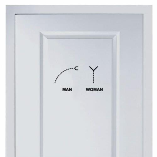 Simple Designs For Man And Womans Toilet Vinyl Fashion for Shop Office Home Cafe Hotel Toilets Door Decor Wall Stickers