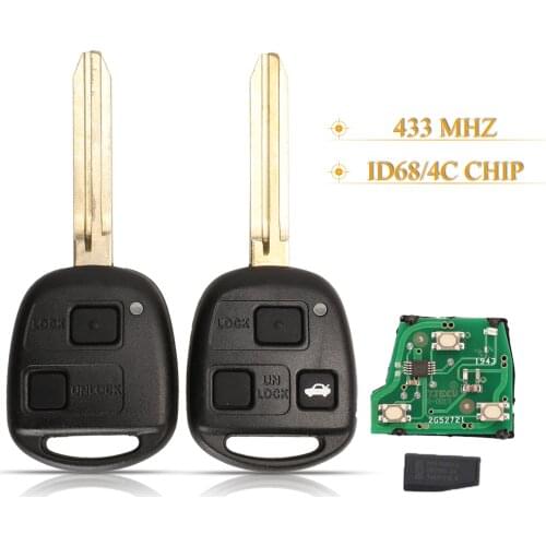 Kutery Internal Assembly Remote Key Fob 2/3 Buttons 433Mhz Id68/4c Chip For Toyota Camry Transmitter Core Remote Board Pcb