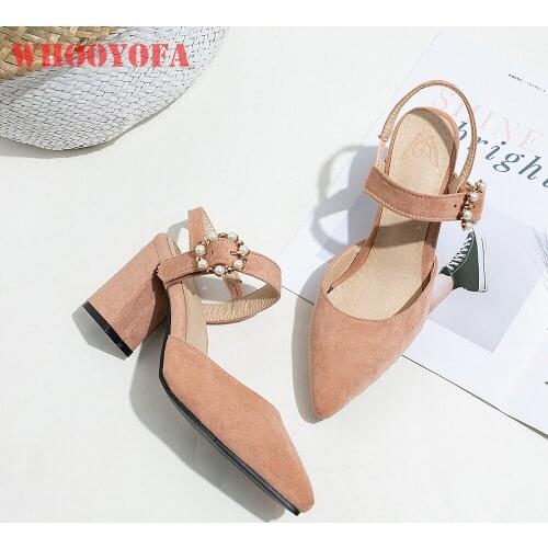 Brannd New Comfortable Pink Beige Women Sandals Fashion High Heel Office Lady Shoes Plus Big Small Size 11 32 43 45 48