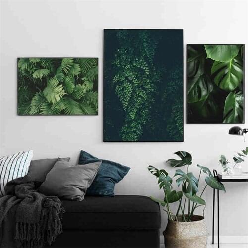 Nordic Fresh Green Leaves Wall Art Posters And Prints Tropical Plant Canvas Painting Scandinavia Picture Living Room Home Decor