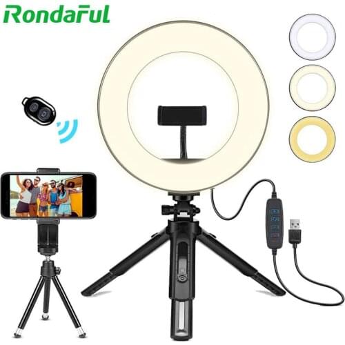 6"/ 10" LED Ring Light For Mobile Phone Fleshlight USB Small Portable Beauty Lamp For Desktop Selfie Live Broadcast with Holder