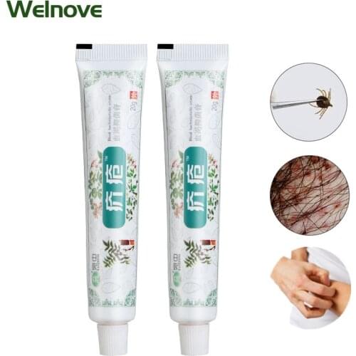 1Pcs 20g Scabies Treatment Ointment Pubic Lice Cream Mite Underarm Lice Removal Psoriasis Pruritus Antibacterial Herbal Plaster