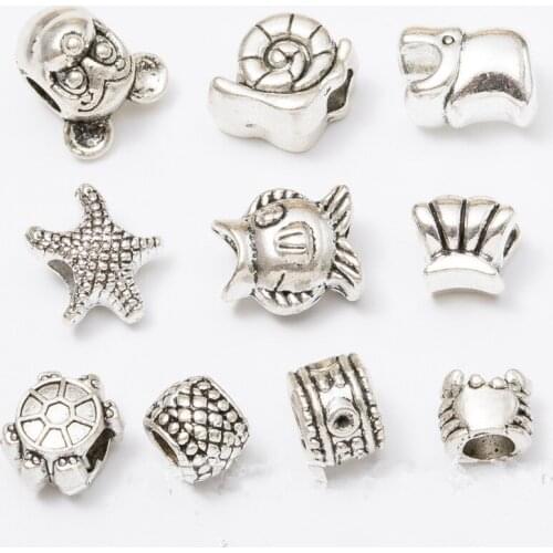 60Pcs/lot Fashion Animal Jewelry Beads for Bracelet and Necklace Jewelry Findings