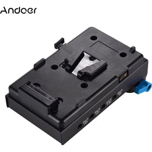 Andoer V Mount V-lock Battery Plate Adapter EN-EL15 Dummy Battery Adapter for BMCC BMPCC Nikon for Monitor