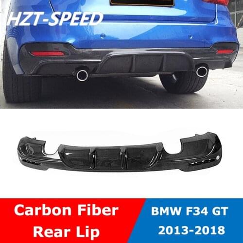 F34 320i Carbon Fiber Car Double Sides 2 Out Front Bumper Lip Diffuser Spoiler For BMW 3 Series F34 GT M Sport 2013 - 2018