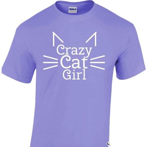 Childrens Crazy Cat Girl T Shirt Cute Cat Lover Tshirt Animal Pet Kitten Kids Girls Gift Summer Present Tee