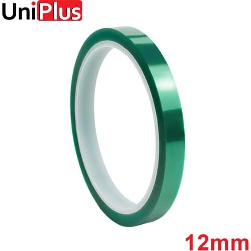 UniPlus 12mm Width Electrical Insulating Tape Green PET Material Adhesive High Temperature Shielding Tape Heat Resistant Sticker