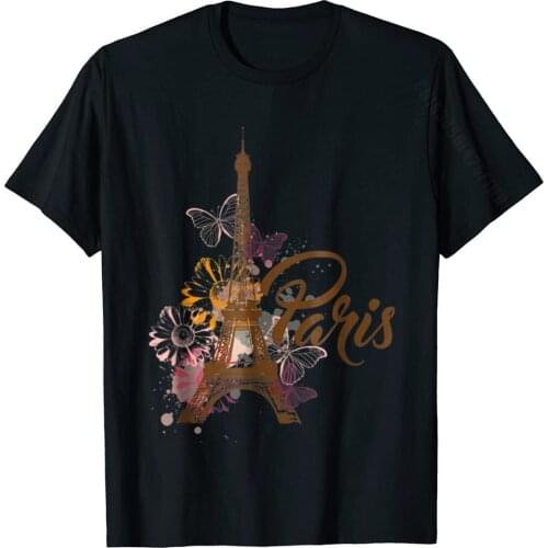 Vintage Paris Tshirt I Love Travel Wanderlust Eiffel Tower ComfortablePrinted Tees Retro Cotton Men Tshirts