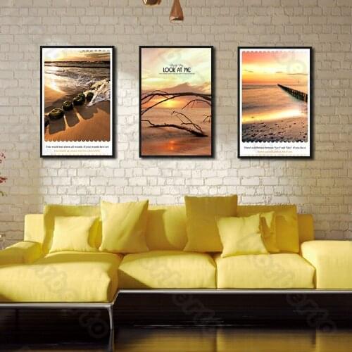 Modern Style Canvas Painting Wall Poster River Tree Stone Bridge Under The Sunshine for Living Room Bedroom Wall Decoration