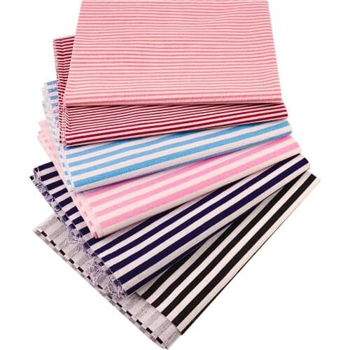 Teramila Home Textile Red Strips Designs Cotton Linen Fabric Material Tissu Pillow Bag Cushion Tablecloth Crafts