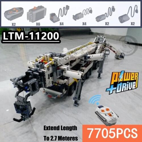 New MOC Power Mobile Crane Building LTM11200 RC Liebherr Technic Motor Kits Blocks Bricks birthday diy toy Gift C104
